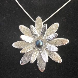 Water Lily Sterling Silver Necklace